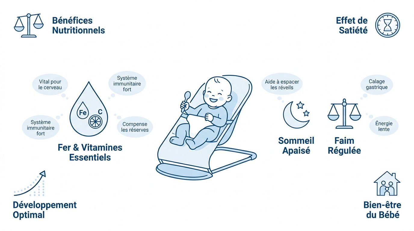 les bienfaits nutritionnels pour votre bebe Analyse des apports en fer et vitamines des céréales Blédina pour bébé de 4 mois