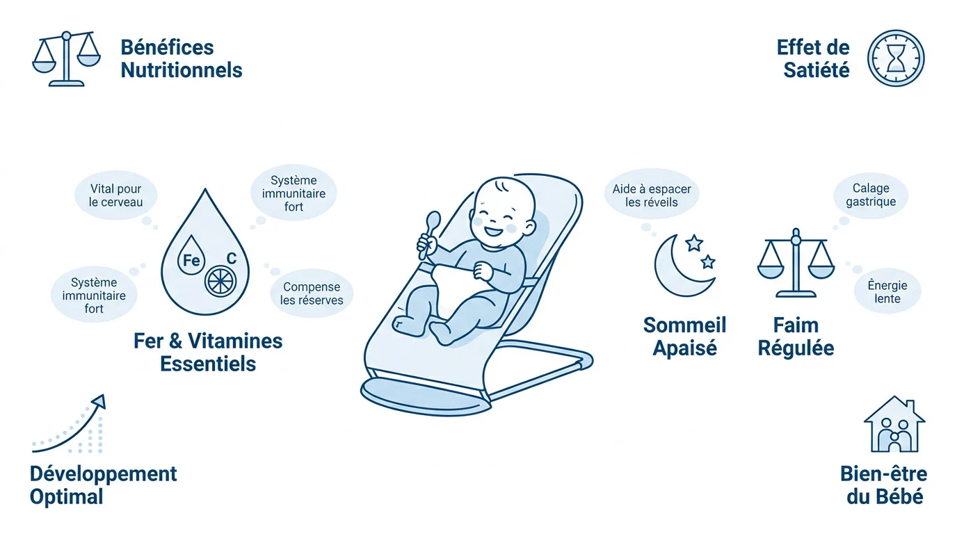 Analyse des apports en fer et vitamines des céréales Blédina pour bébé de 4 mois