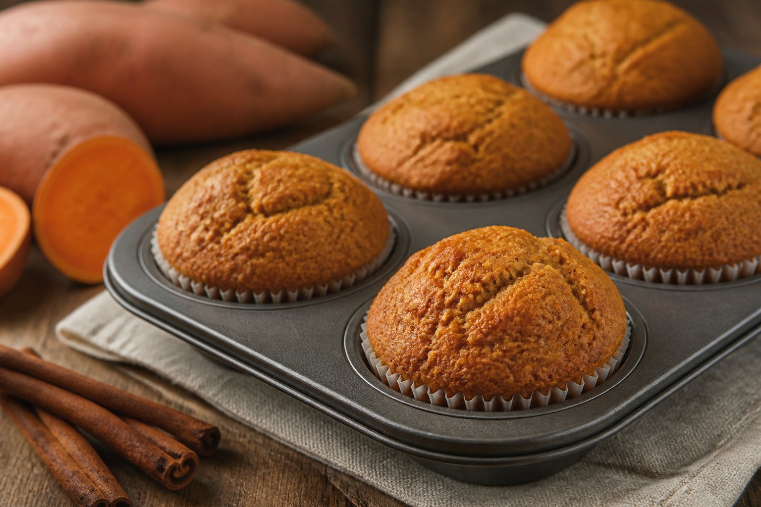 Réussir des muffins sucrés à la patate douce et cannelle