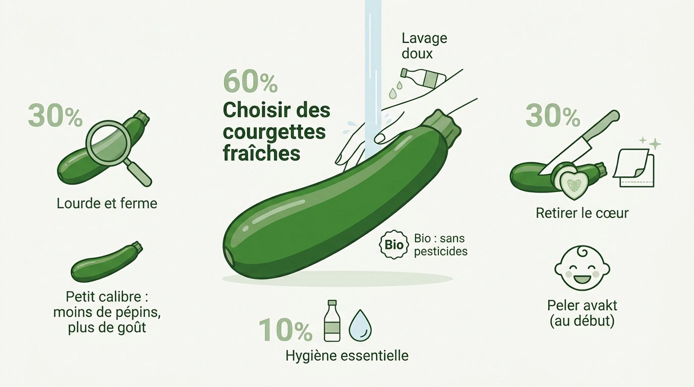 preparation de courgettes pour puree guide visuel Préparation et découpe de courgettes fraîches pour purée de bébé
