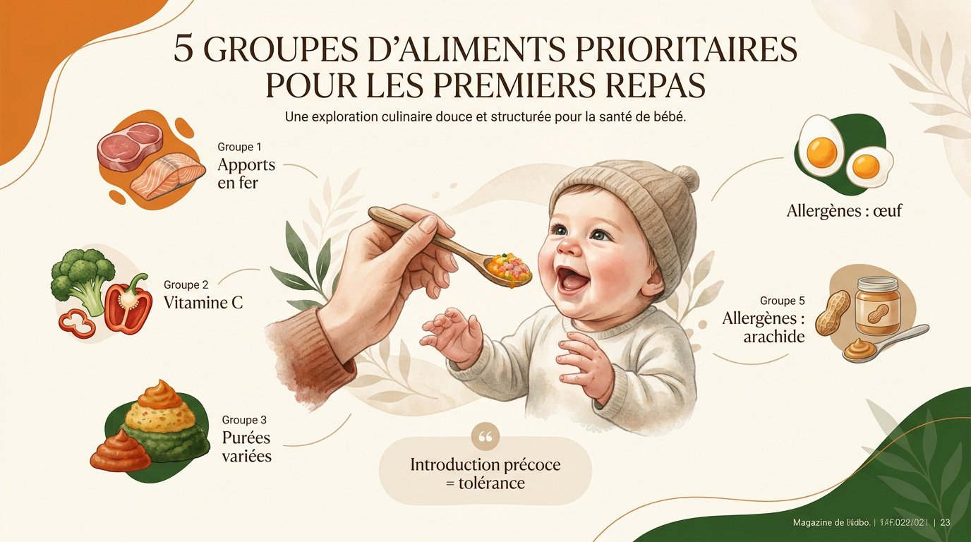 Aliments sains pour la diversification alimentaire de bébé