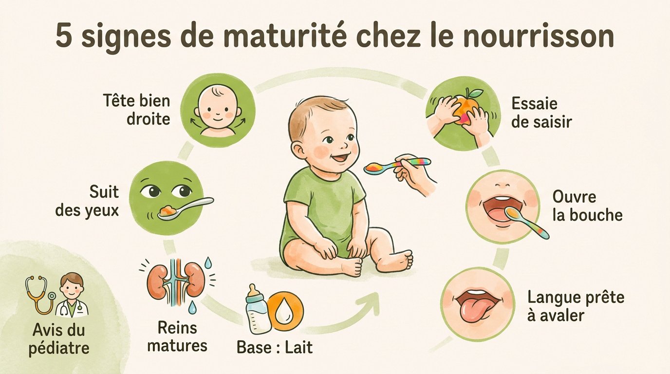 Bébé assis prêt pour ses premières purées Blédina