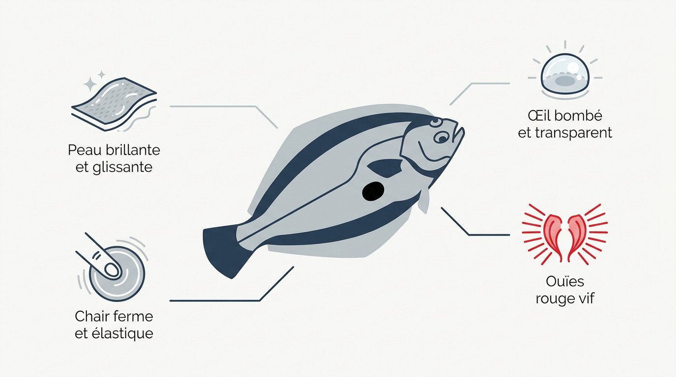 Critères visuels pour choisir une sole fraîche chez le poissonnier