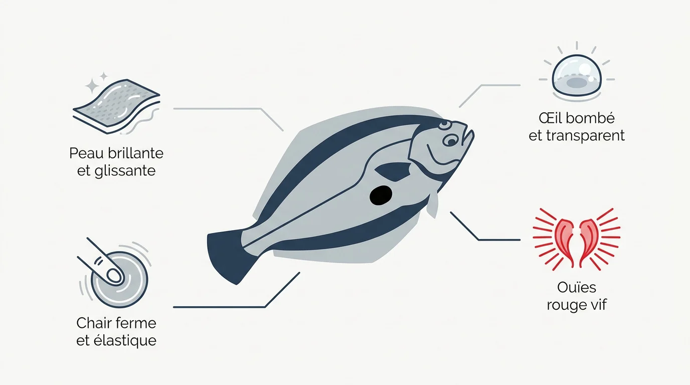 Critères visuels pour choisir une sole fraîche chez le poissonnier