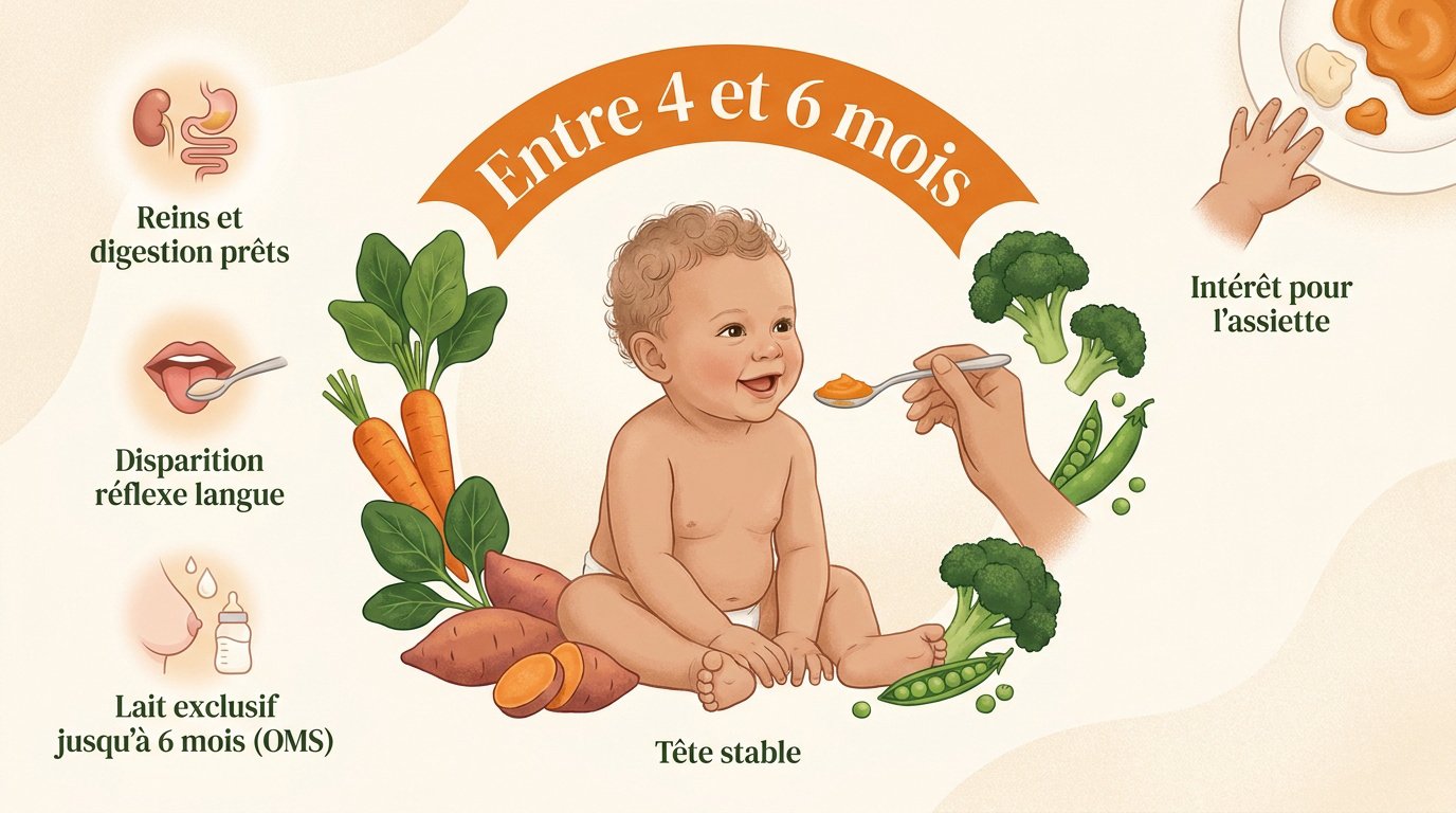 Bébé découvrant ses premières purées à la cuillère