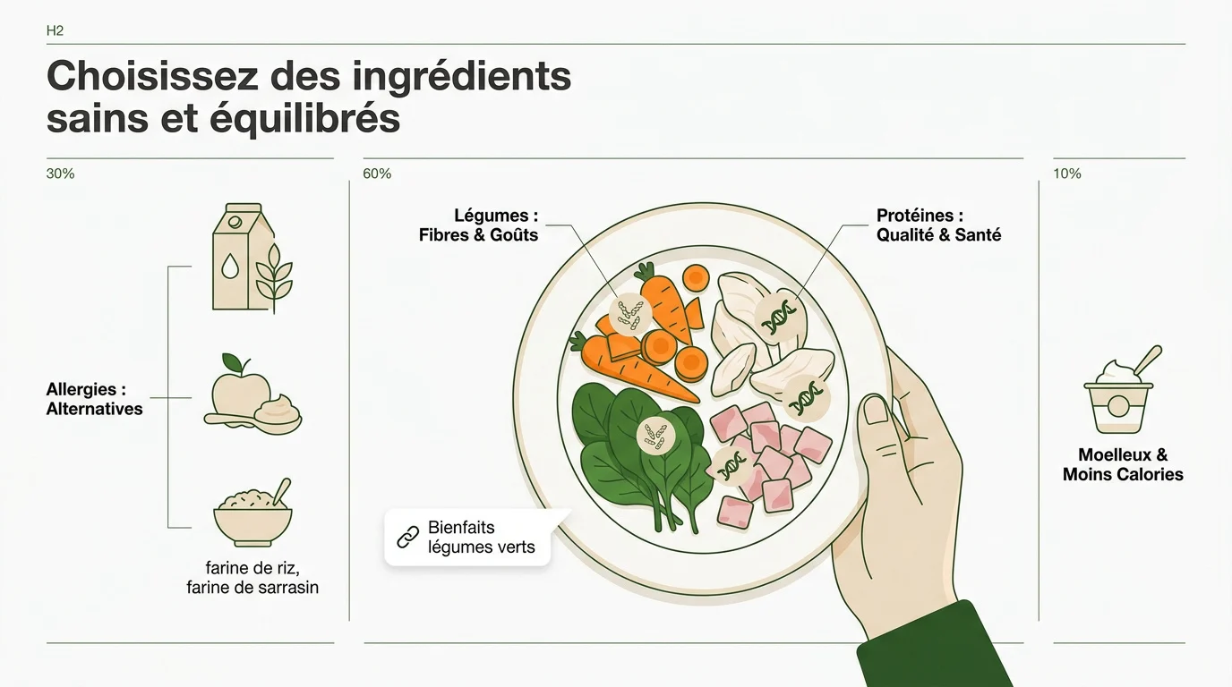 Sélection de légumes frais et protéines saines pour cuisiner des muffins salés pour bébé