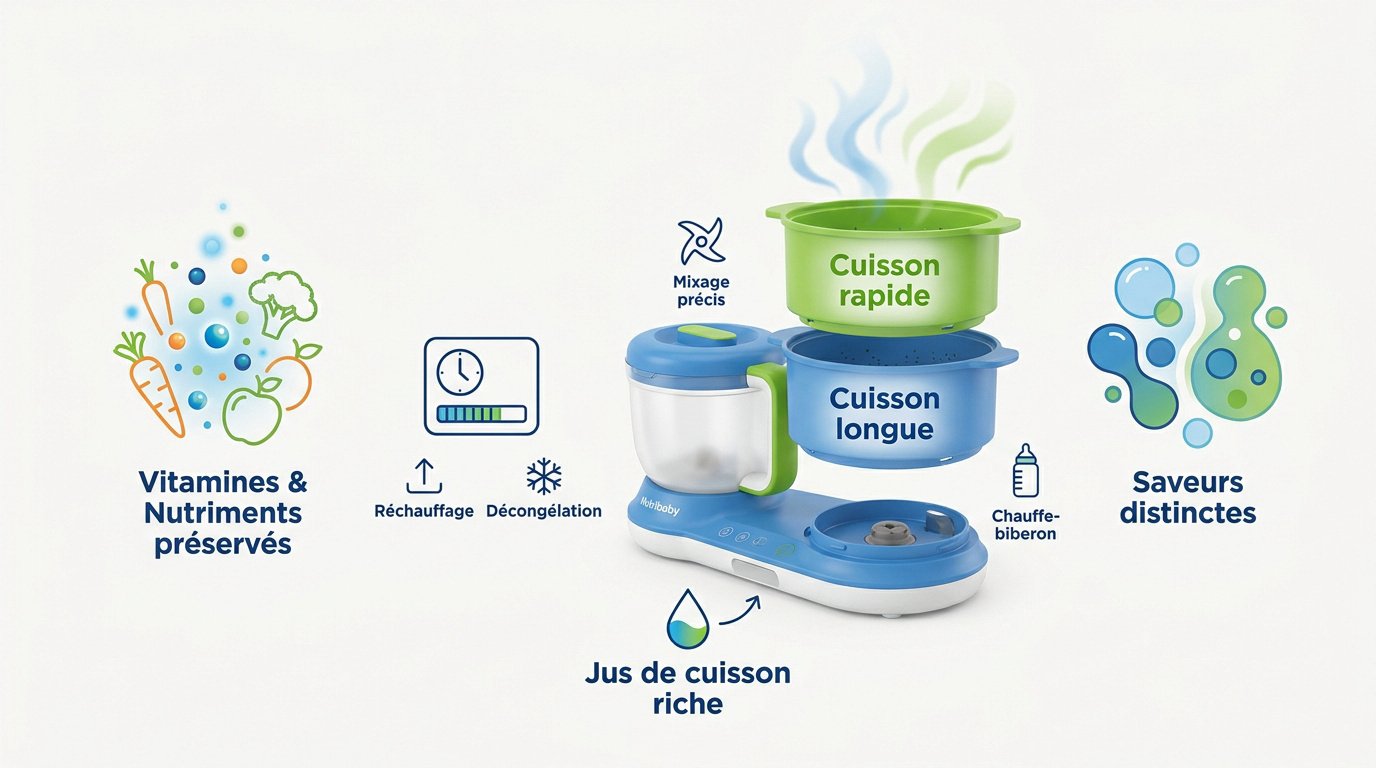 Robot Nutribaby en fonction cuisson vapeur et mixage pour bébé