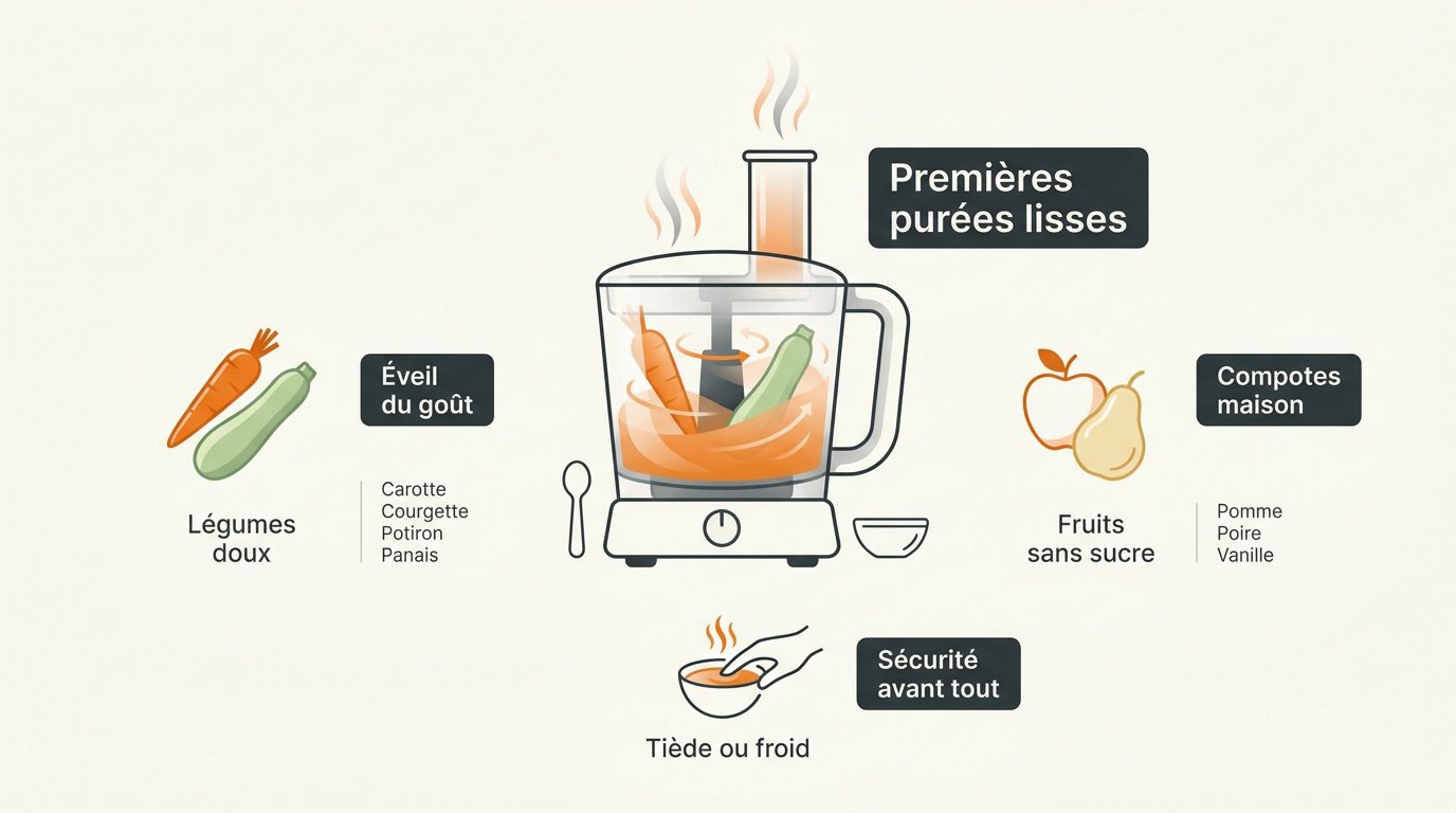 Préparation de purées lisses et compotes maison pour bébé