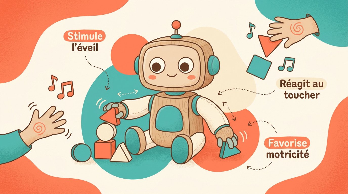 Robot éducatif interactif pour l'éveil sensoriel et moteur de bébé