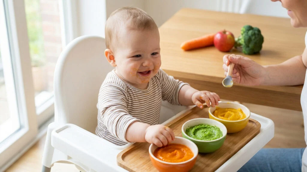 bebe joyeux decouvre les purees colorees 3 Recettes bébé | Guide 2026 pour réussir vos purées maison