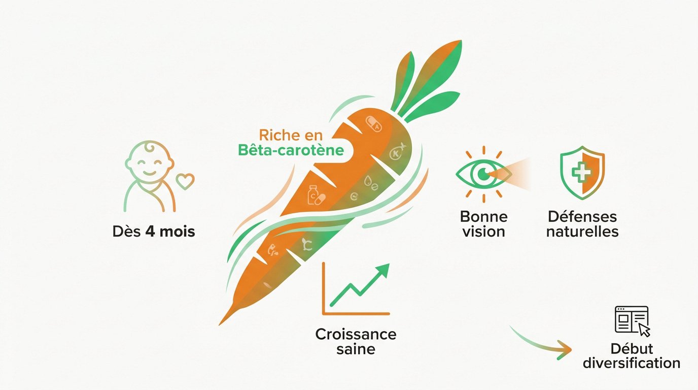 Bébé mangeant une purée de carottes lisse et riche en vitamines