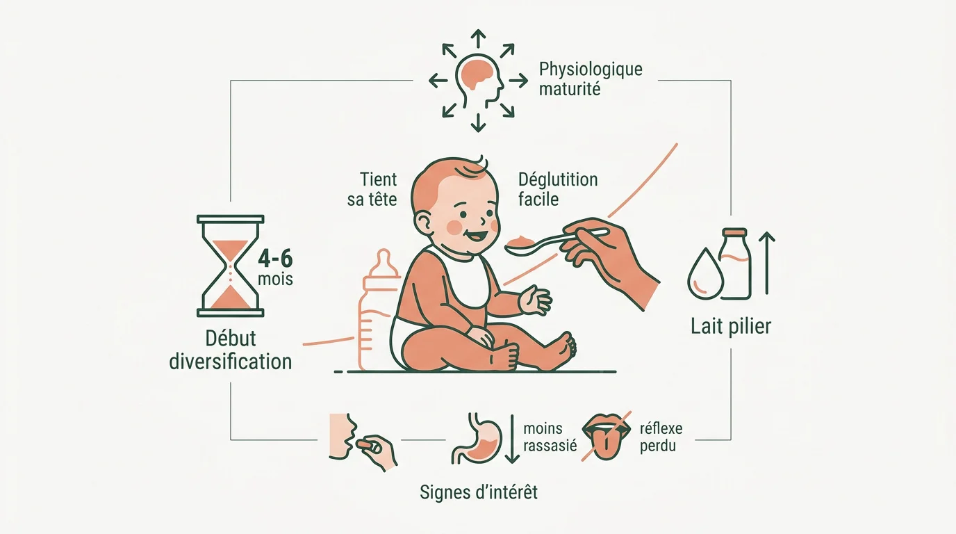 Guide visuel des étapes de la diversification alimentaire pour bébé