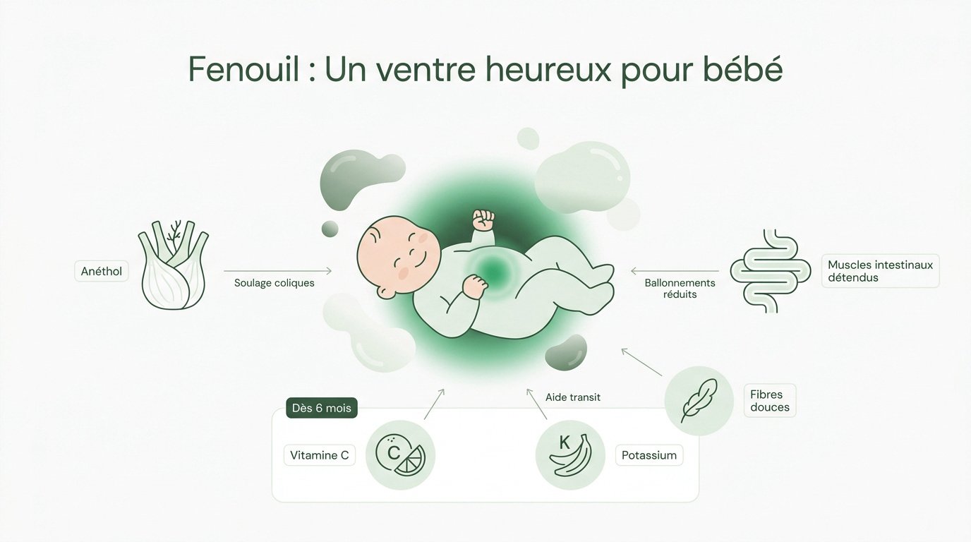 fenouil un ventre heureux pour bebe Bulbe de fenouil frais pour la préparation d'une purée digestive pour bébé
