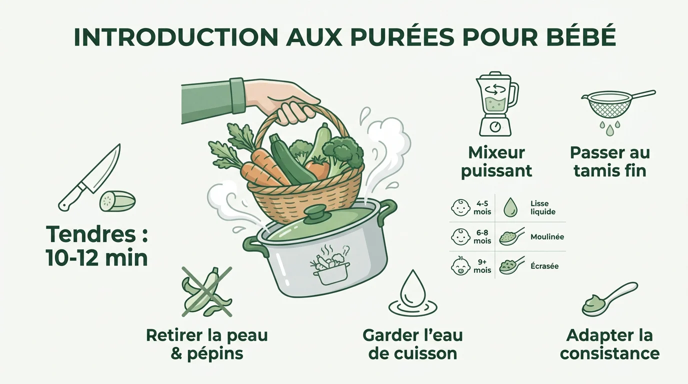 Guide visuel des textures de purées pour bébé