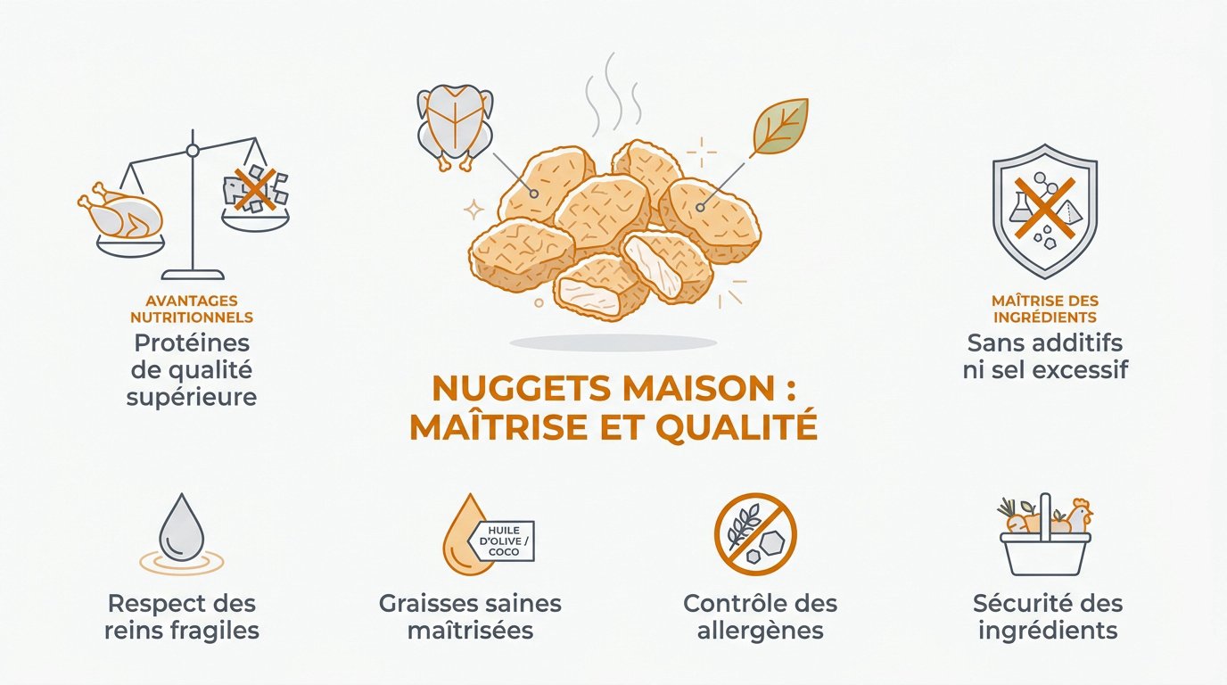 Préparation de nuggets maison sains avec du filet de poulet et de la chapelure de maïs