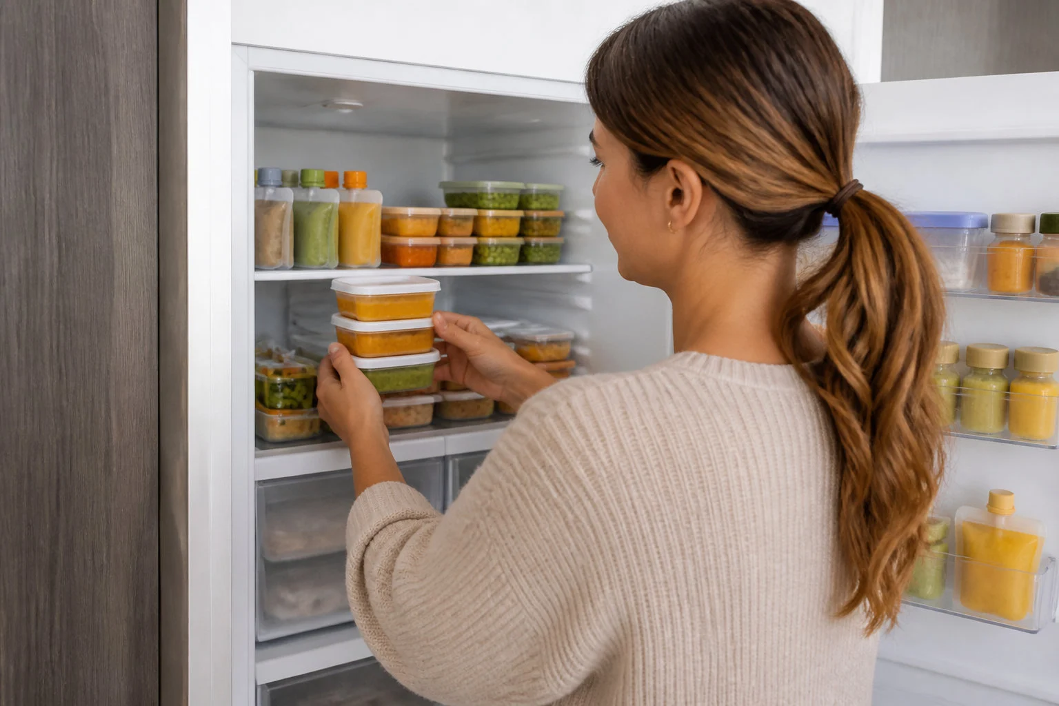 organizacao de alimentos para bebe no frigorifico Organiser la préparation et le stockage des repas