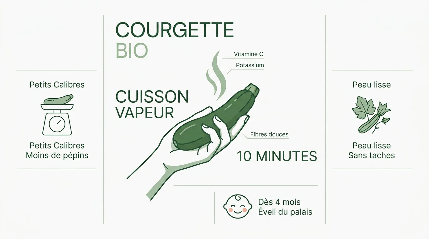 Purée de courgette lisse et onctueuse pour la diversification alimentaire