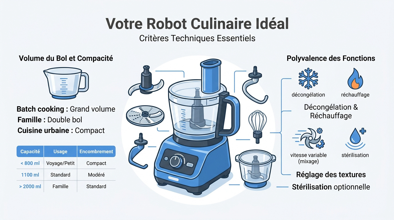 Robot culinaire mixeur pour préparation de repas bébé