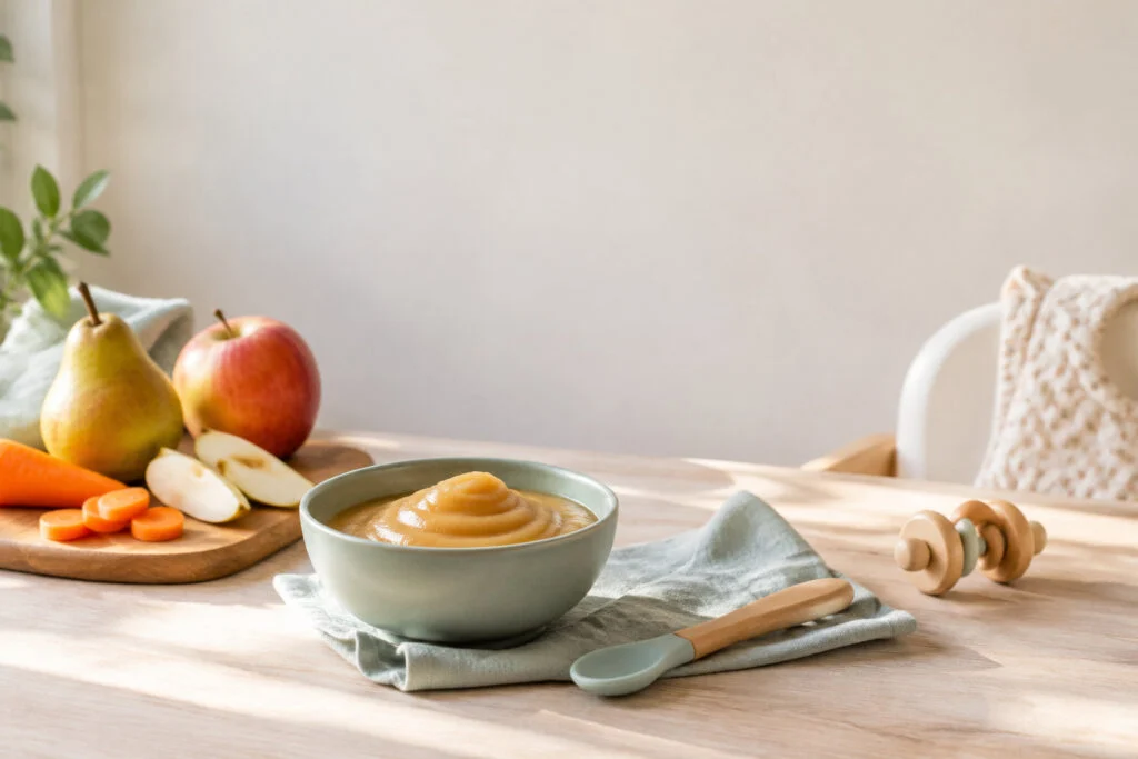 Compote pour bébé de 4 mois : quand et comment la proposer