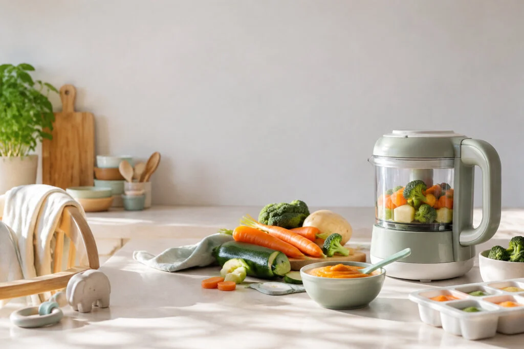 Une purée pour bébé au Babycook en moins de 20 minutes